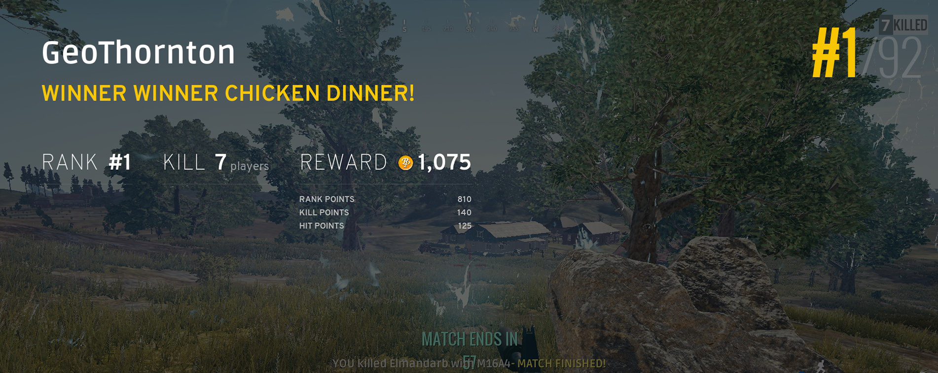 This video game is the winner winner chicken dinner